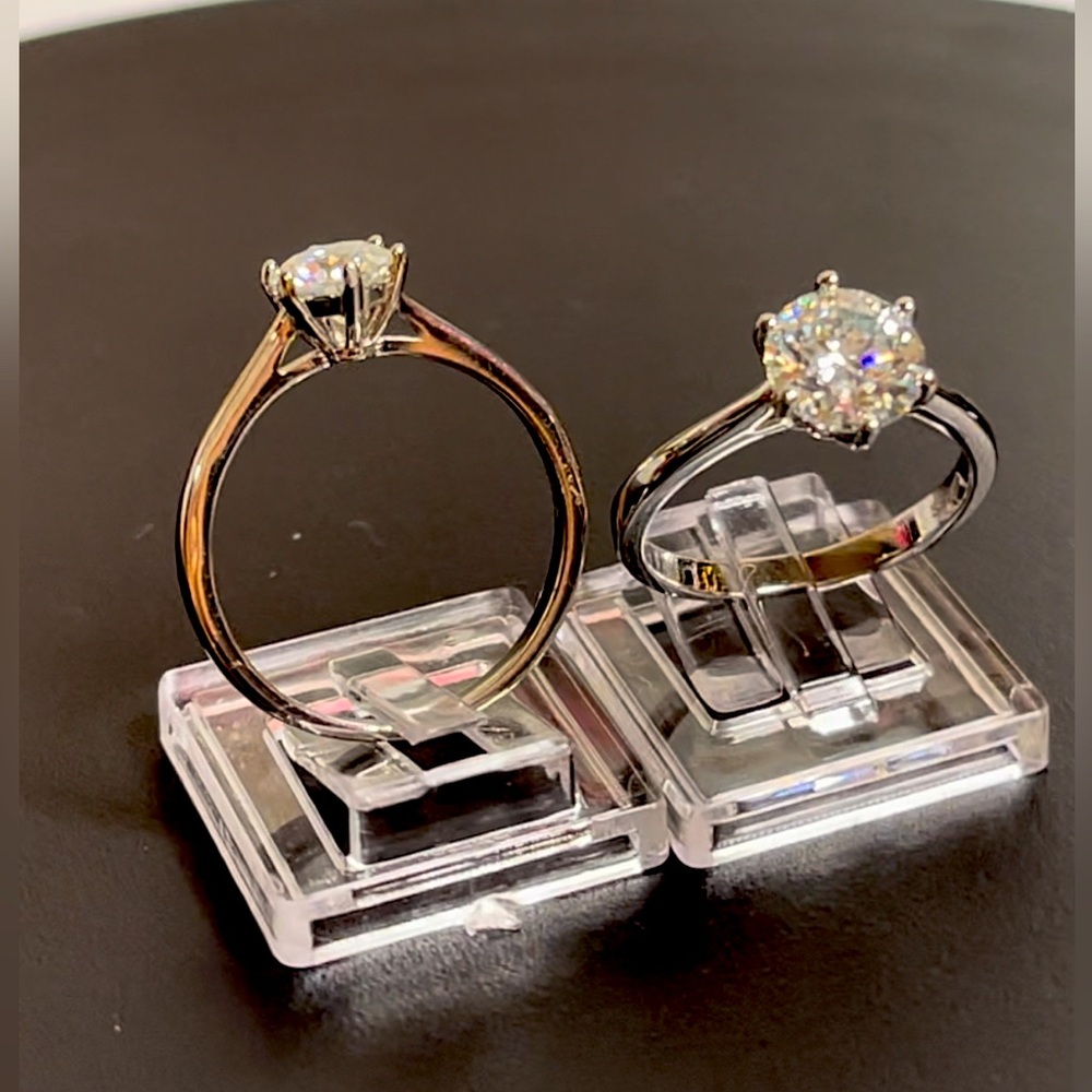 2 Ct Certified Moissanite Round Brilliant Cut Solitaire in .925 Silver